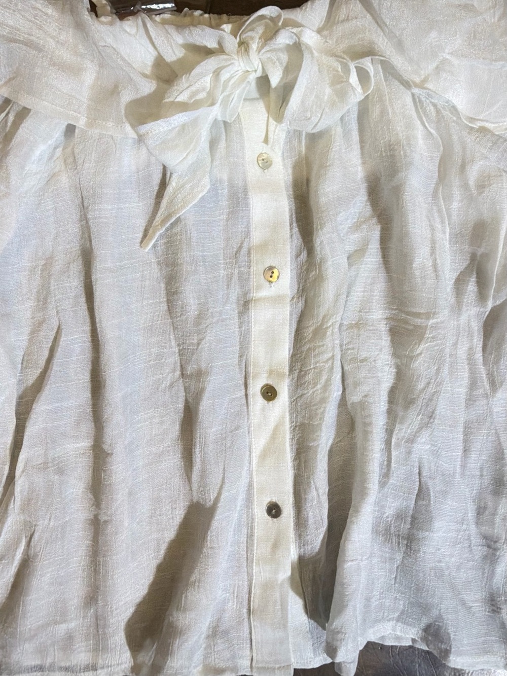 FAVLUX White Lightweight Gathered Waist Top - Picture 2 of 8